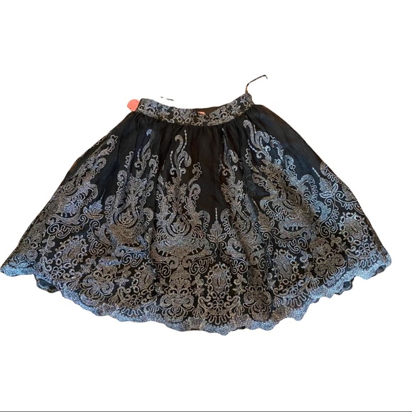 CHI CHI London Black Silver PARTY Holiday SKIRT - Picture 6 of 13
